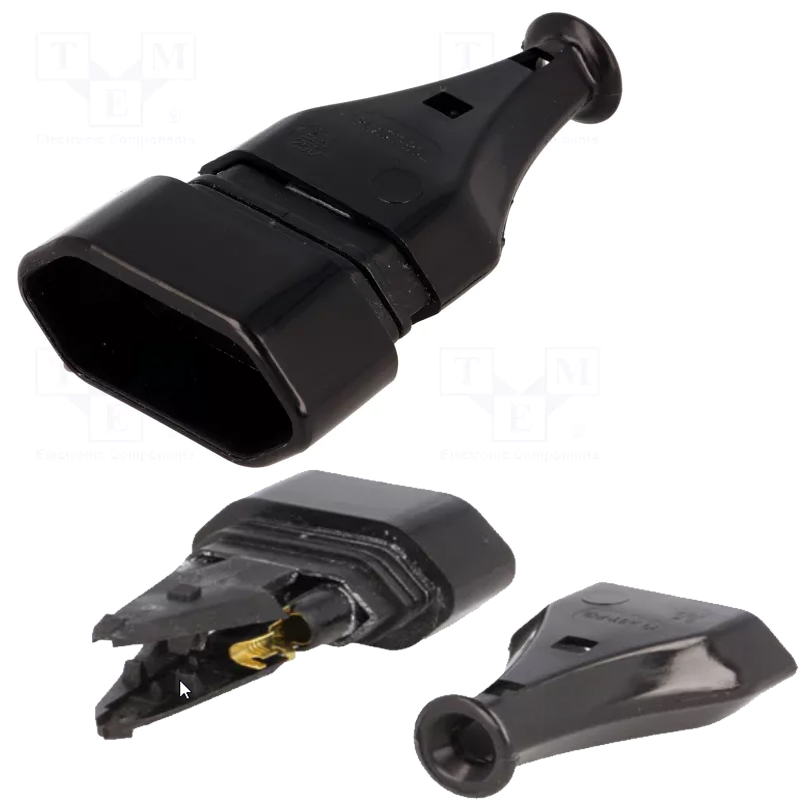 Power AC Connector, 2P 2.5A 250V, EU | Panda-bg