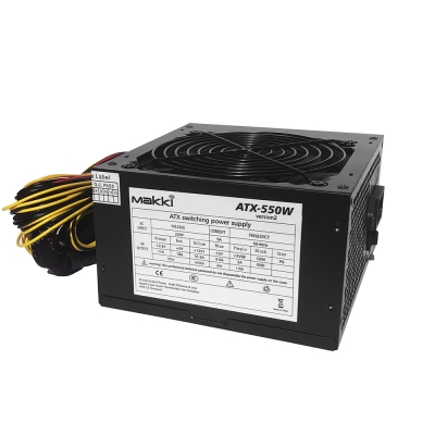 PSU (Power Supply Unit) 550W Version 2 Makki ATX-550V2 PFC, Black, 12cm Fan