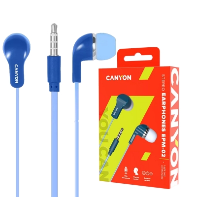 Earphones CANYON CNS-CEPM02BL, Blue, MP3+Mic