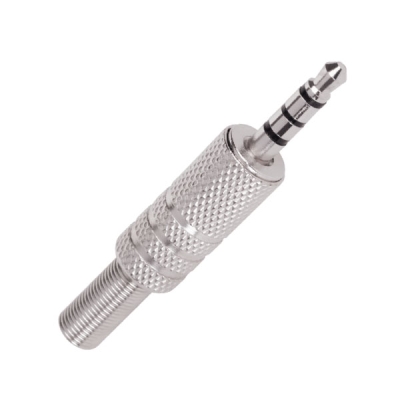 3.5 mm PLUG, male ST 4P, cable type, METAL