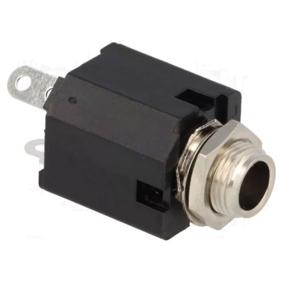 6.3 mm JACK, female MO, panel type, PVC