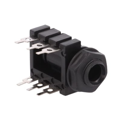 6.3 mm JACK, female ST, PCB type, JC, PVC, switched
