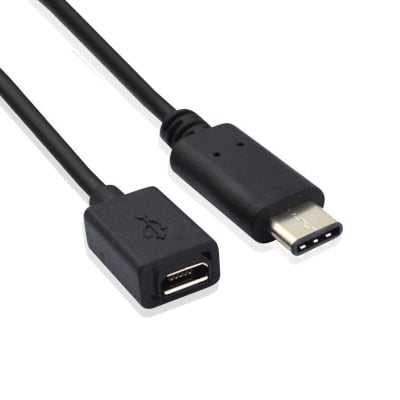 Cable USB 2.0 Type-C, MicroB M-F 15cm