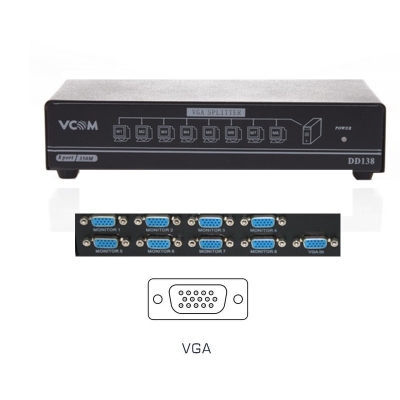 8 Port VGA Splitter 350MHz, VCOM DD138