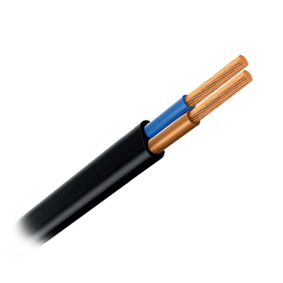 Power Cable 2x0.75 mm2, H03VVH2-F CCA, flat type, BLACK