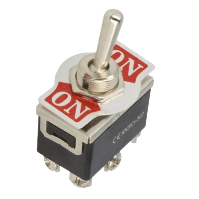 Toggle Switch M12, 6 pin, 2x ON-ON, 10A/250VAC