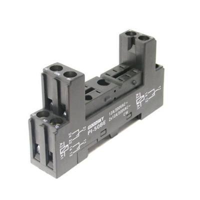 Relay Socket, box type, PI-50BE 2C, 8 pin, 12A, DIN rail