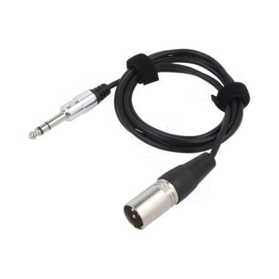 Cable 6.3 mm male.  XLR male STEREO 3P Cu, 1.5 m