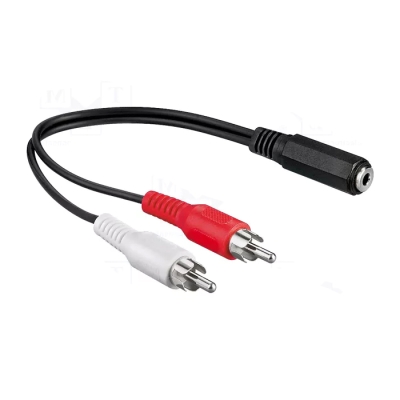 Cable 2x RCA male, 3.5 mm female ST, 0.2 m
