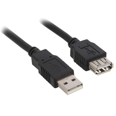 USB 2.0 Cable A M/F 1.8m Black