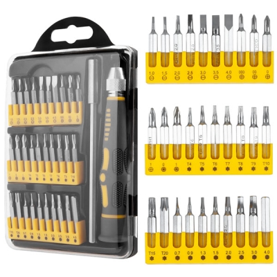 Precision screwdriver set with 32 bits
