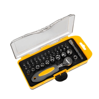 Bit and socket set with ratchet 38 pcs.
