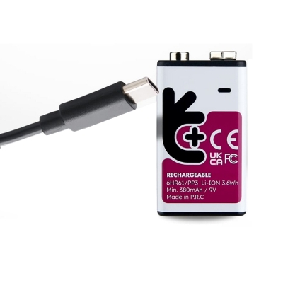 Battery Cell  UNIROSS 6HR61/PP3 9V, 400 mAh, Li-ION, USB C
