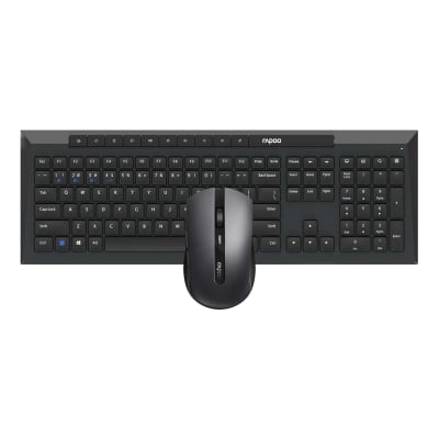 Wireless Set RAPOO 8210M, Bluetooth + 2.4GHz  Black, 13574