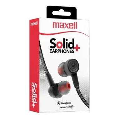 Earphones Maxell Solid+ SIN-8 TOKYO Black, MP3+Mic, 348347