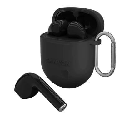 Wireless Headset, Hands-Free, Bluetooth CANYON TWS-6 with Charging Case, Black