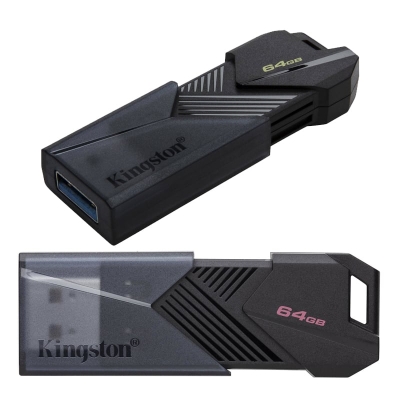 USB Flash Memory 64GB USB3.2 KINGSTON DT Exodia Onyx, Black, Retract