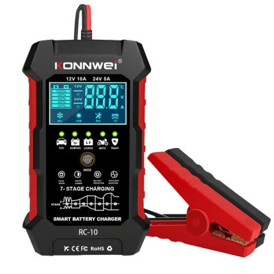 LCD Display Battery Charger  RC-10,12/24V-10A/5A
