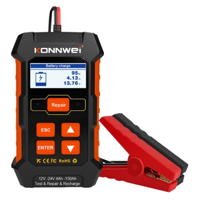 LCD Display Battery Charger + tester KW520, 12/24V-10A/5A, 4Ah-150Ah