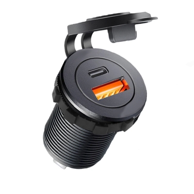 USB Car Charger CAR-USB-A/C-BL, USB A QC 3.0, USB C