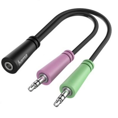 Adapter 4-pin Jack, 2x3.5mm Stereo, F-2xM HAMA 200351
