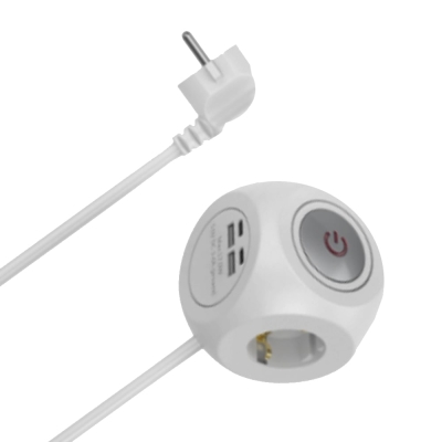 HAMA Power Cube x3+2xUSB+2xType-C 1.4m White, 223195