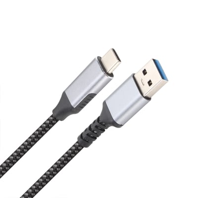 Cable USB 3.2 Type-C / A M-M VCOM 1m, 3A, 10Gbps, Textile-Sleeved, Metal Plugs, CU401M-1m