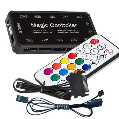10+2x A-RGB 6pin Fan Hub Makki, Remote