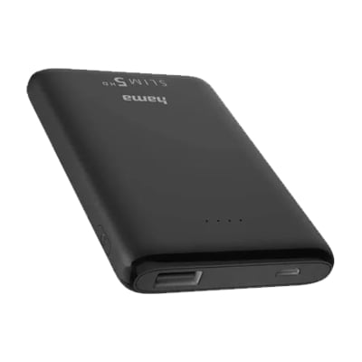 HAMA PowerBank “SLIM“ 5V 1A, 5.000mAh, Black, 201666