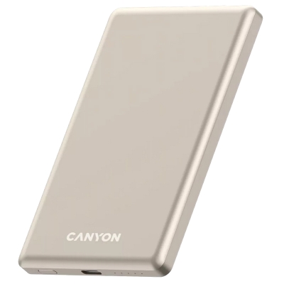 Powerbank CANYON OnPower 505, Magnetic Wireless + Type-C, Beige, 5.000mAh, CNS-CPB505BE