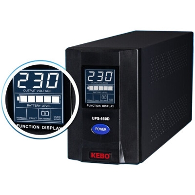 UPS-650D-BK, 220VAC/3A, 400W, LCD, RS-232