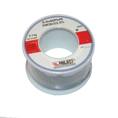 Solder Wire 1.0 mm (100g), Sn60/Pb40, 5 flux core