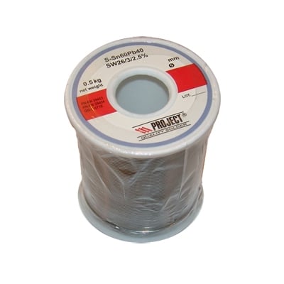 Solder Wire 1.0 mm (500g), Sn60/Pb40, 5 flux core