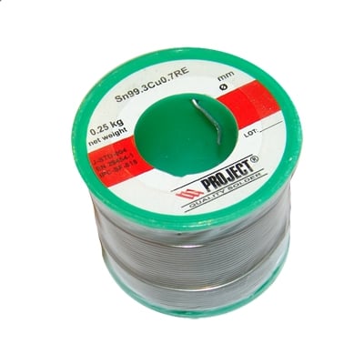 Solder Wire 0.8 mm (250g), Sn99.3/Cu0.7, 5 flux core