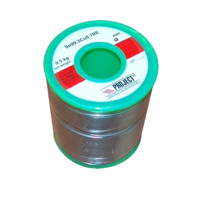 Solder Wire 0.8 mm (500g), Sn99.3/Cu0.7, 5 flux core