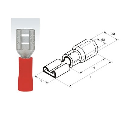 Quick Disconnect, female, 4.8x0.8 mm /FDD1-187/, RED