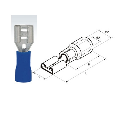 Quick Disconnect, female, 4.8x0.8 mm (FDD2-187), BLUE
