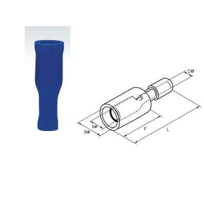 Bullet End Terminal, female (FRD2-156), BLUE