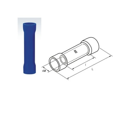Insulated Butt Connector (BV2), BLUE