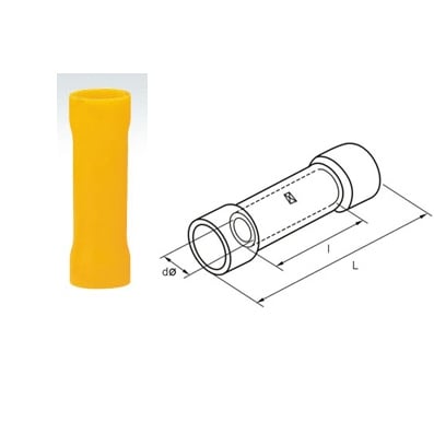 Insulated Butt Connector (BV5.5), YELLOW