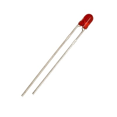 LED 3 mm 304NRD, 625nm 500 mcd 60deg, RED diffused