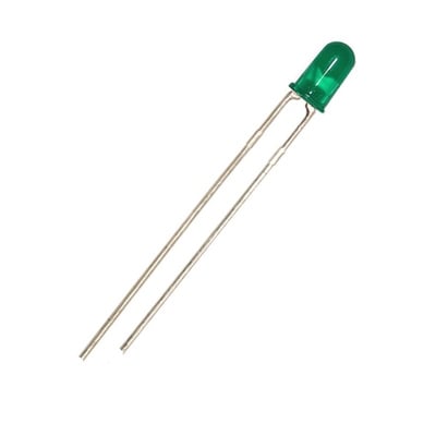 LED 3 mm 304NYGD, 568-570nm 150mcd 60deg, GREEN diffused