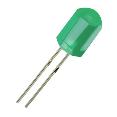 LED 8x8 mm L-803GD, GaP 570nm 10mcd 130deg, GREEN diffused