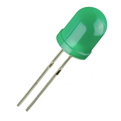 LED 10 mm OSG5DUA164A-NO, 528nm 3000mcd 60deg, PURE GREEN diffused