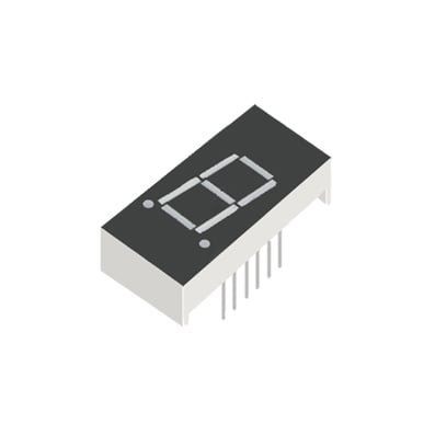 Single LED Digit Display ELS-313AP, common cathode, RED