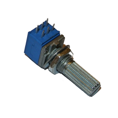 Rotary Potentiometer 9.5x11mm/M7mm, 2x5.0 Kohm, PCB