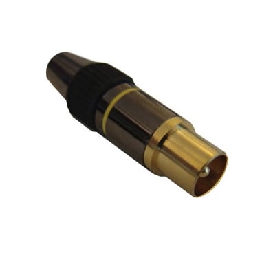 PAL (012) male, cable type, GOLD-METAL
