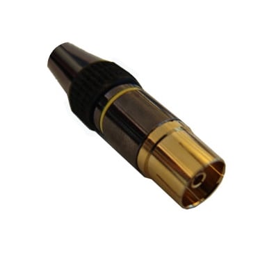 PAL (041) female, cable type, GOLD-METAL
