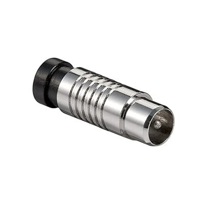 PAL male, cable type, RG-6U, Tri-Shield Compression