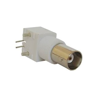 BNC female, PCB type, PVC, angled